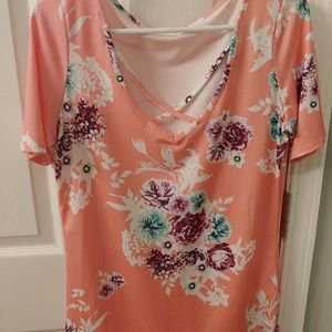 Low cut criss cross womens top